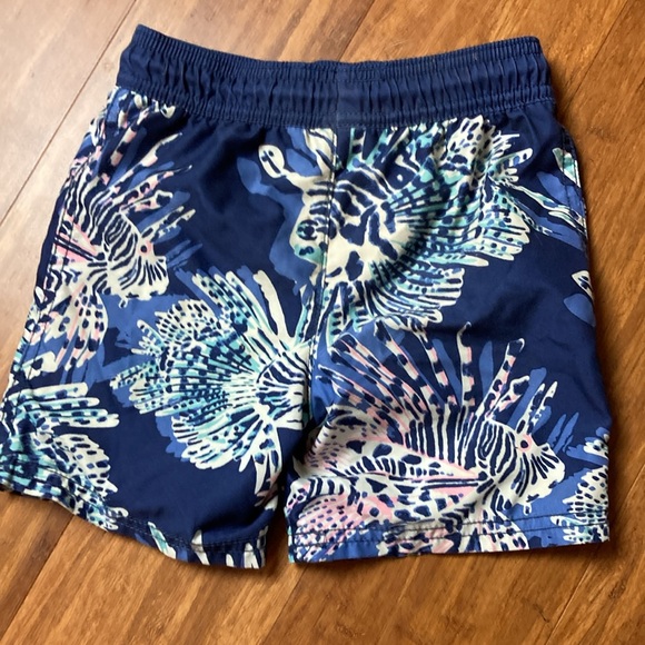 Carters Blue Print Swim Trunks & Matching Hat 3T - Picture 8 of 10